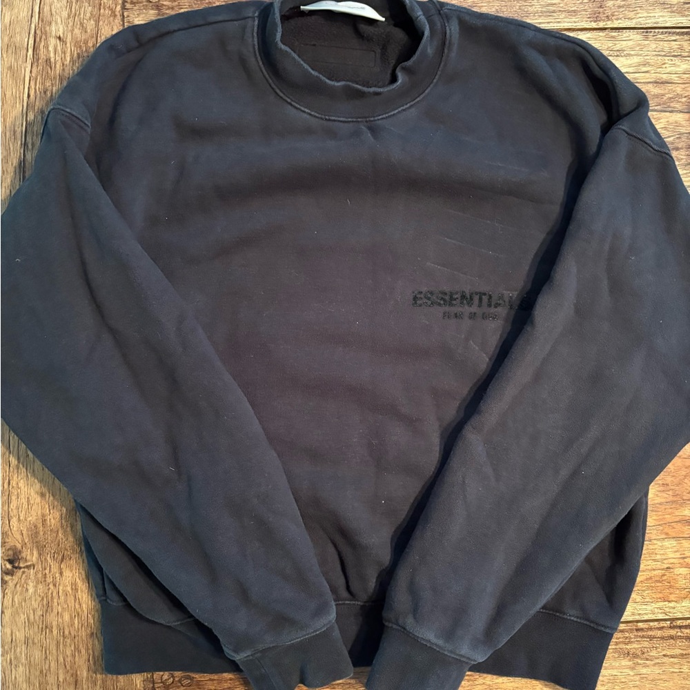 ESSENTIALS Black Crew Neck Sweater